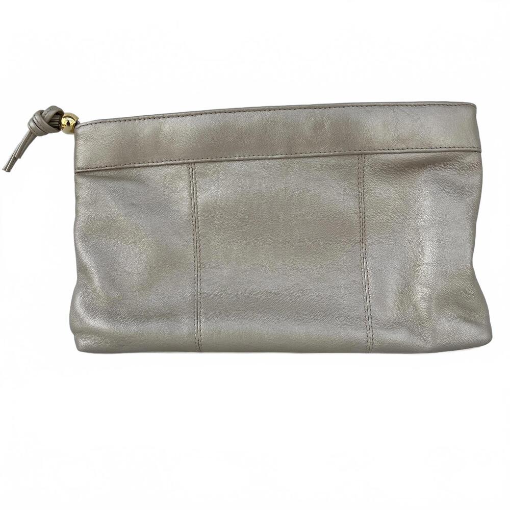 Vintage Marlo Genuine Leather Soft Pearl Gold Clutch Purse Bag
